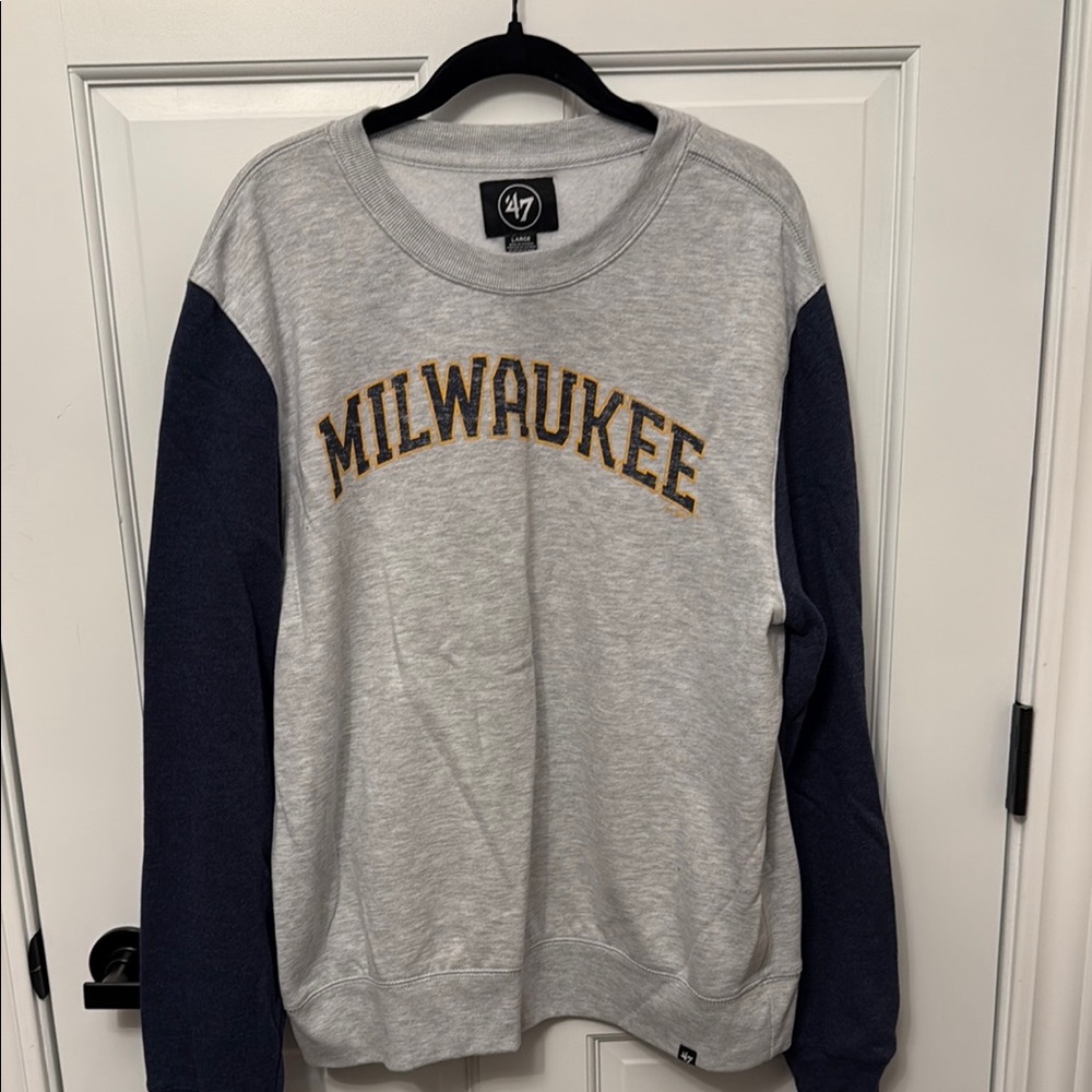47 Gray and Blue Crewneck Sweater